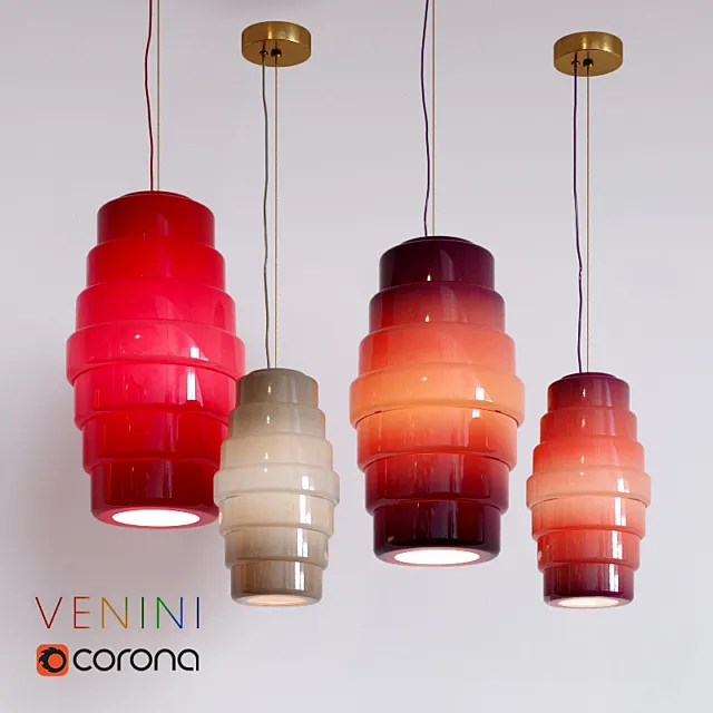 Hanging lamp Venini Zoe 3D Model