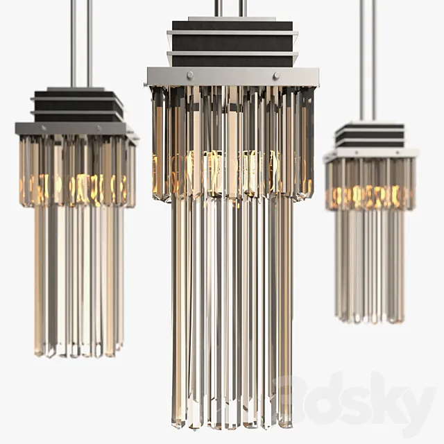 Hanging lamp with crystals 3DModel