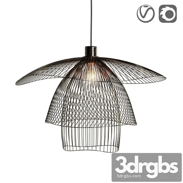 Hanging Metal Papillon Lamp 3D Model Free