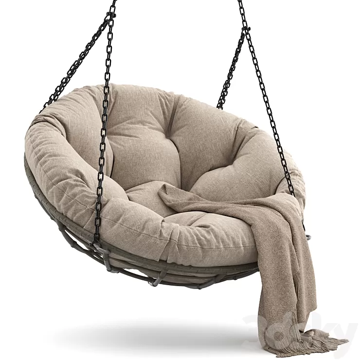 Hanging Papasan Chair 3D Model