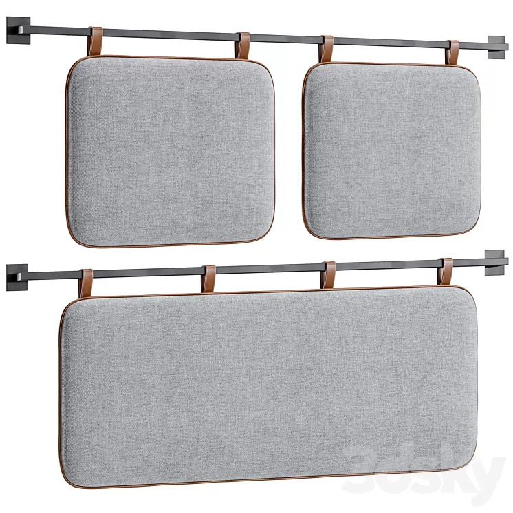 Hanging Pillow Headboard Set 4 3D Model Free