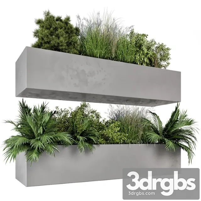 Hanging plants set in gray pot - set 717