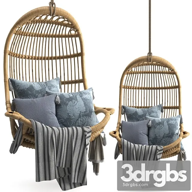 Hanging Rattan Chair 1 3D Model Free