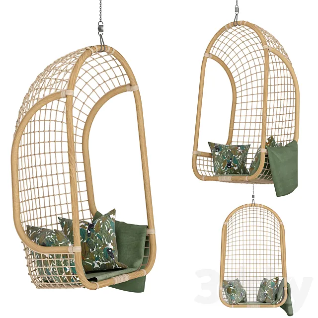 Hanging Rattan Chair - Natural 3DModel