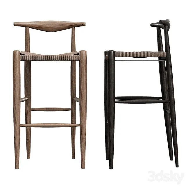 Hans Wegner Counter stool 3D Model