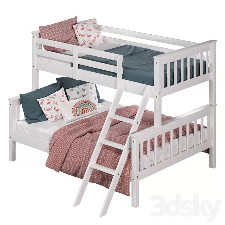 Hansel Triple Sleeper Bunk Bed 3D Model Free