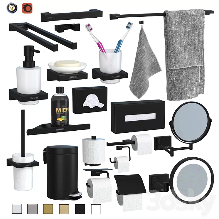 Hansgrohe AddStoris Accessory Set (20 pcs) 3D Model