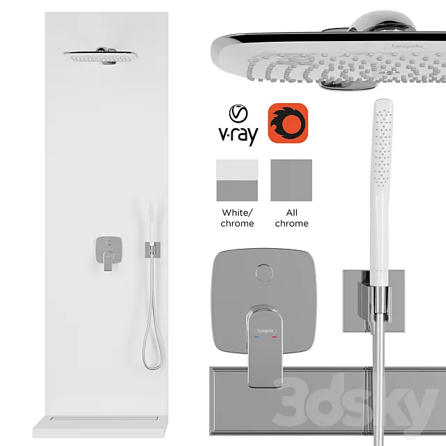 Hansgrohe Puravida Shower Set 3DModel