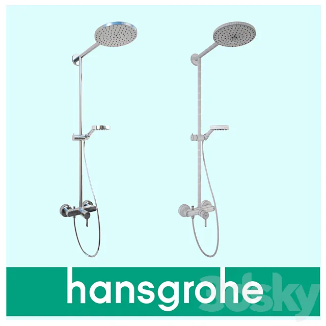 Hansgrohe Raindance Showerpipe 180 EcoSmart 3D Model