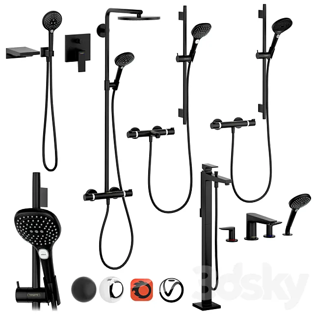 HANSGROHE Set 1 | Ecostat | Metropol | Talis with adjustable watering can 3DModel