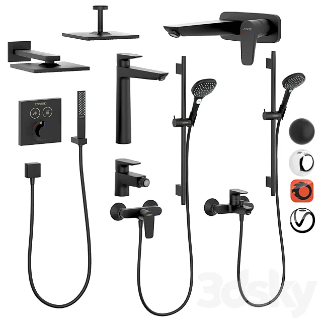 HANSGROHE Set 2 | Rainfinity | Raindance | Talis with adjustable watering can 3DModel