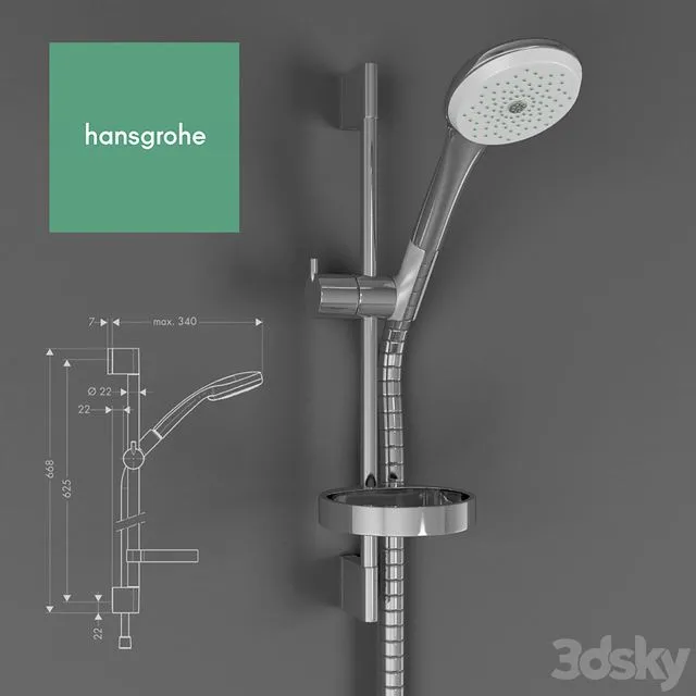 hansgrohe Shower set Croma 100 3D Model