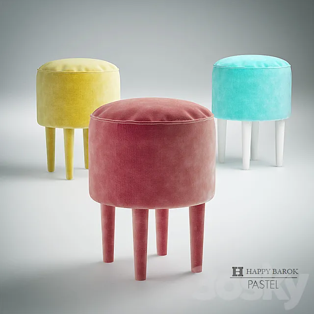 Happy Barok Pastel Puff 3DModel
