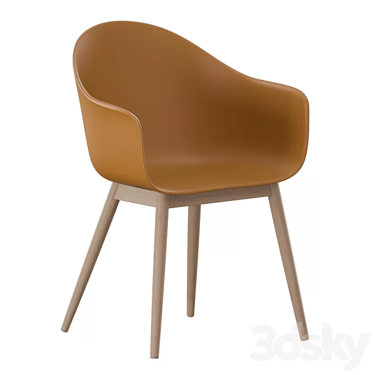 Harbor Dining Chair Wooden Base 3D Model Free