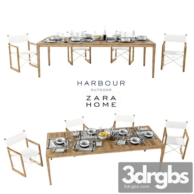 Harbor Outdoor collect and Zara Home Table Setting 3D Model Free