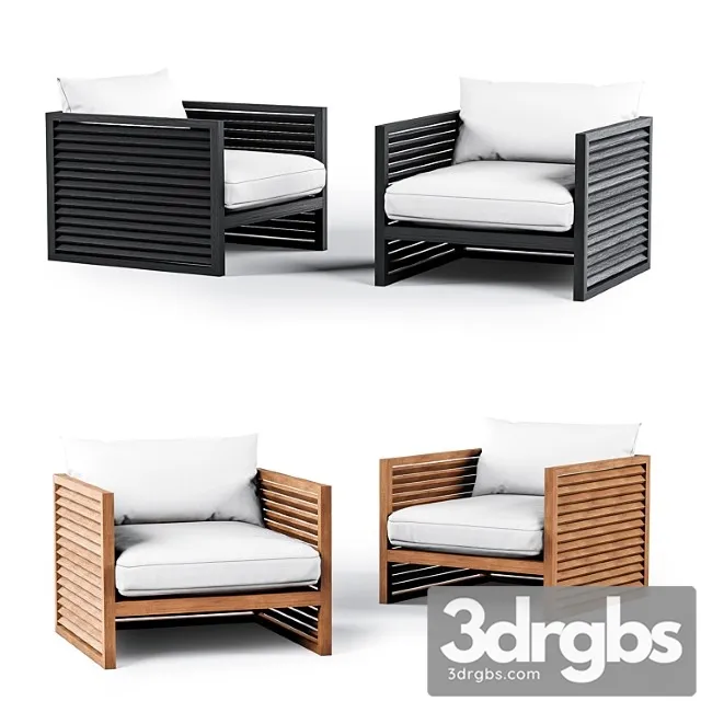 Harbor outdoor louver arm chair 3D Model Free