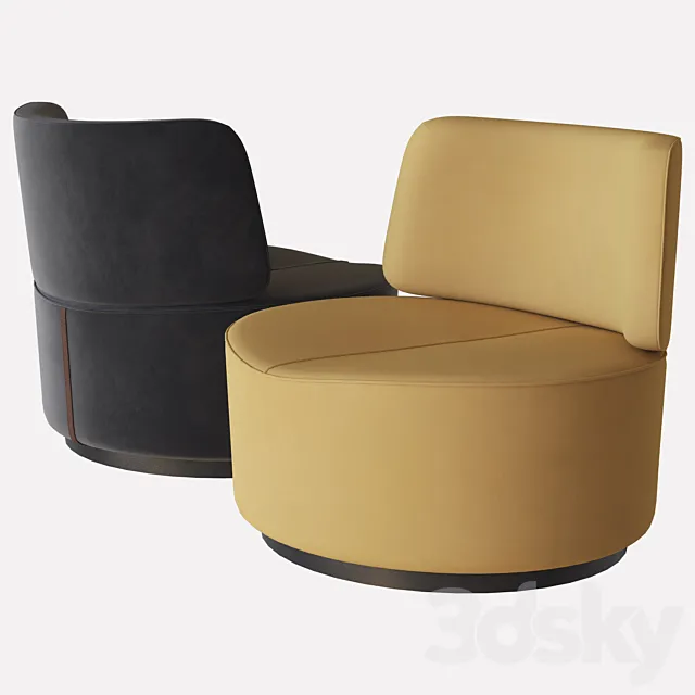 harmony velvet armchair domkapa 3DModel