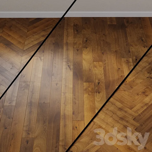 HARO PARQUET 4000 Plank 1-Strip 180 4V Amber Oak Sauvage brushed 3DModel