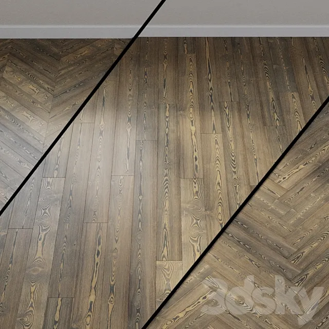 Haro Parquet 4000 Strip 538954 Tobacco Larch Gray Universal deep brushed 1-strip 3D Model