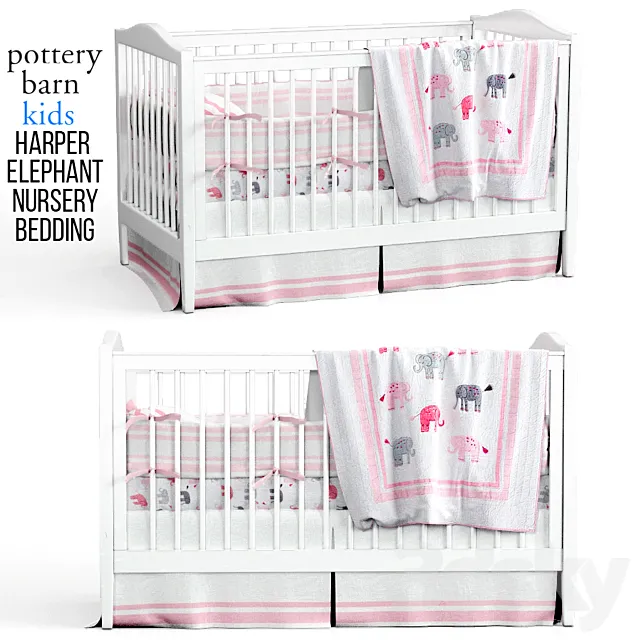 Harper Elephant Nursery Bedding 3D Model