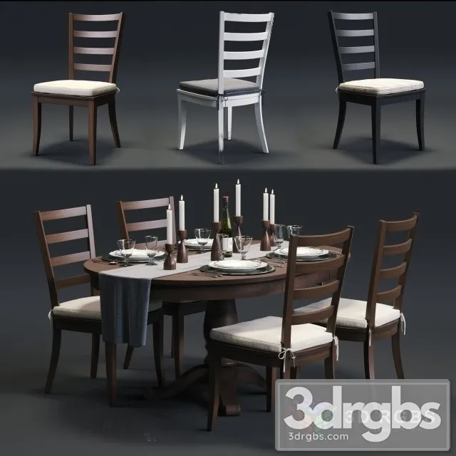 Harper Table and Chair 3D Model Free