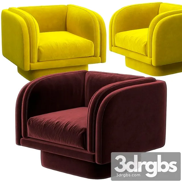 Harvey swivel armchair 3D Model Free