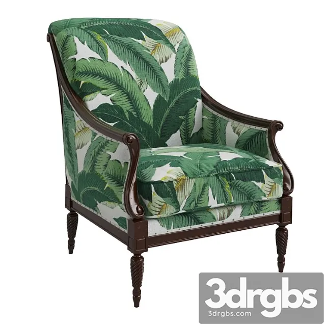Harwood accent chair palm leaf 3D Model Free