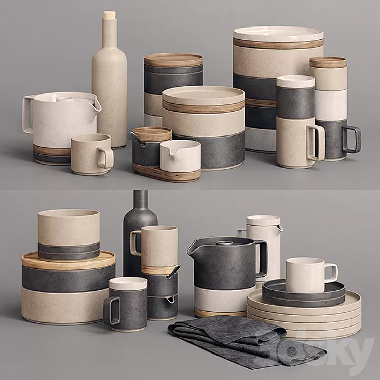 Hasami Porcelain Sets 3D Model