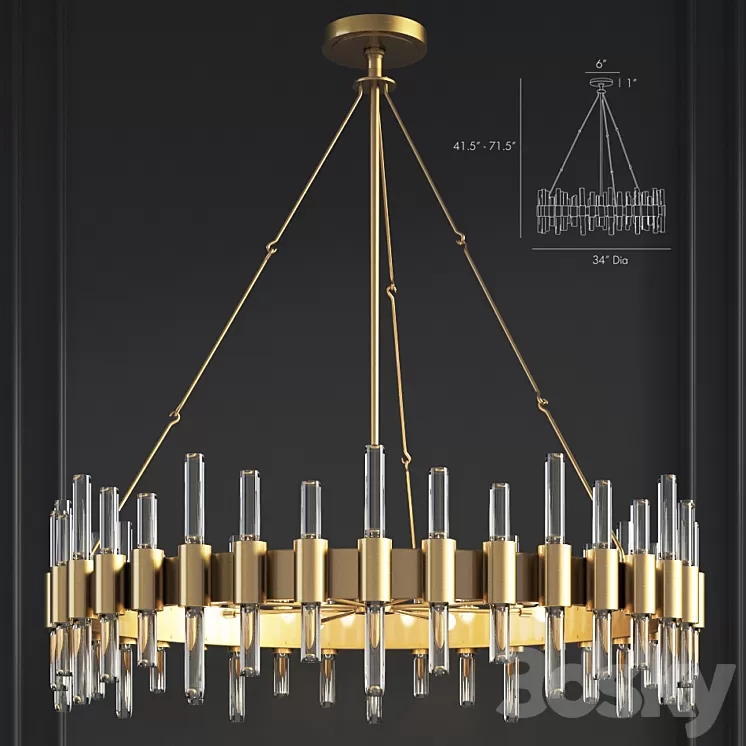 Haskell Large Chandelier Arteriors Home 3D Model