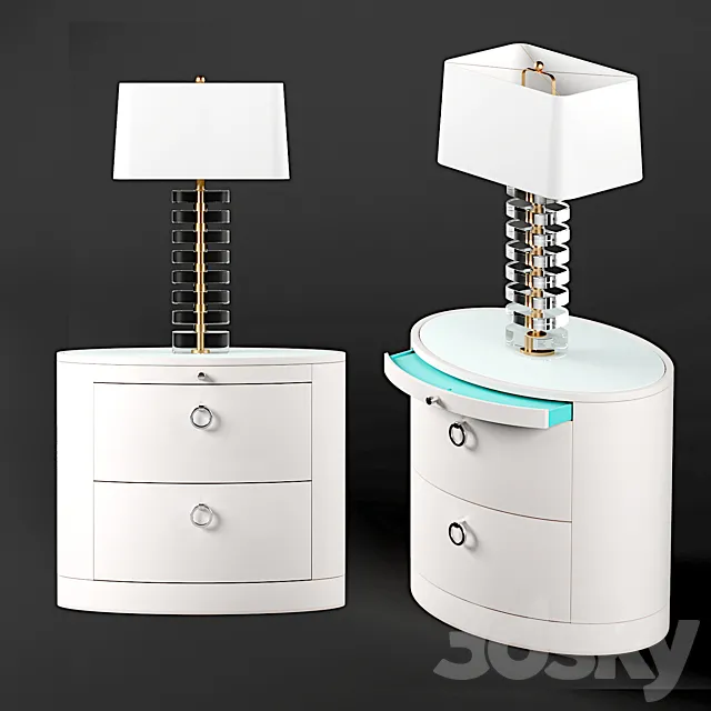 Hastings Nightstand and Ferris Lamp 3D Model