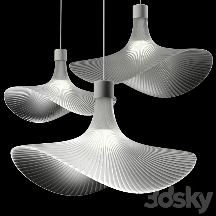 Hat Style Glass Pendant Light 3D Model Free