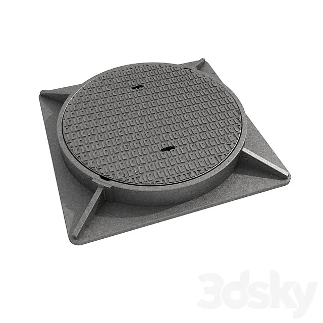Hatch made of cast iron with (Of125) -8 -60 3D Model