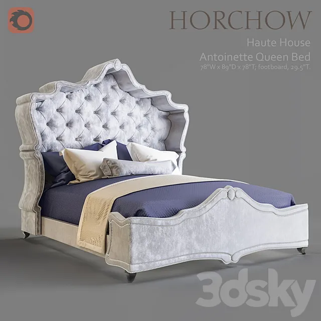 Haute House Antoinette Queen Bed Horchow 3D Model