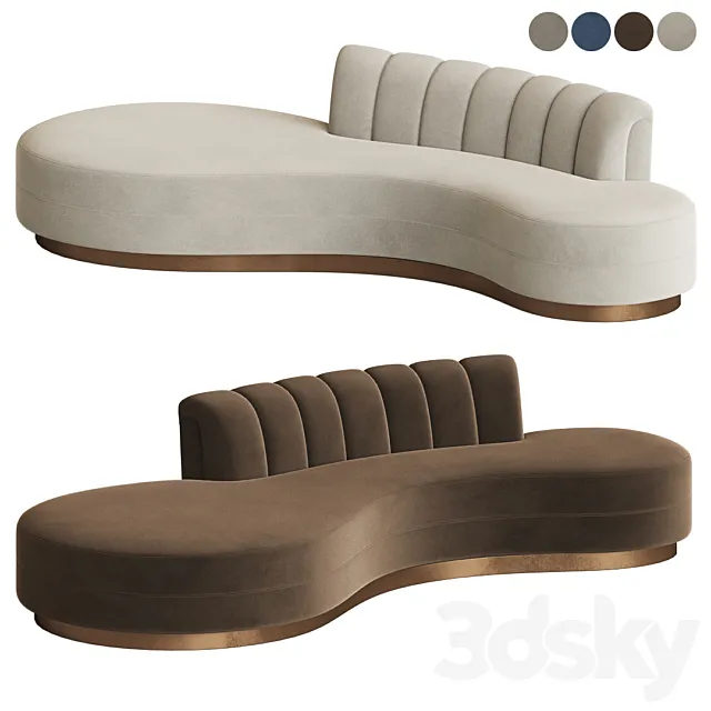 Haute House Layla Chanel Tufted Curved Sofa 3D Model