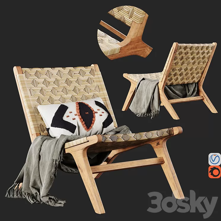 Havana Wicker Garden Armchair No5 3D Model Free