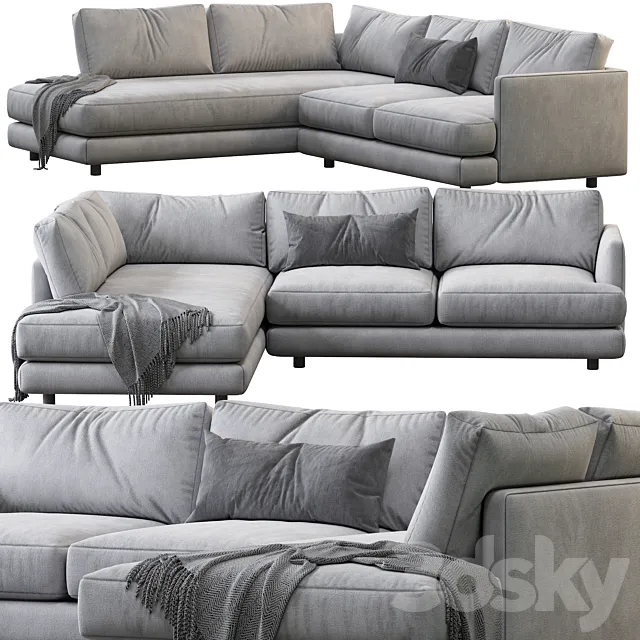 Haven 2-Piece Terminal Chaise Sectiona 3D Model