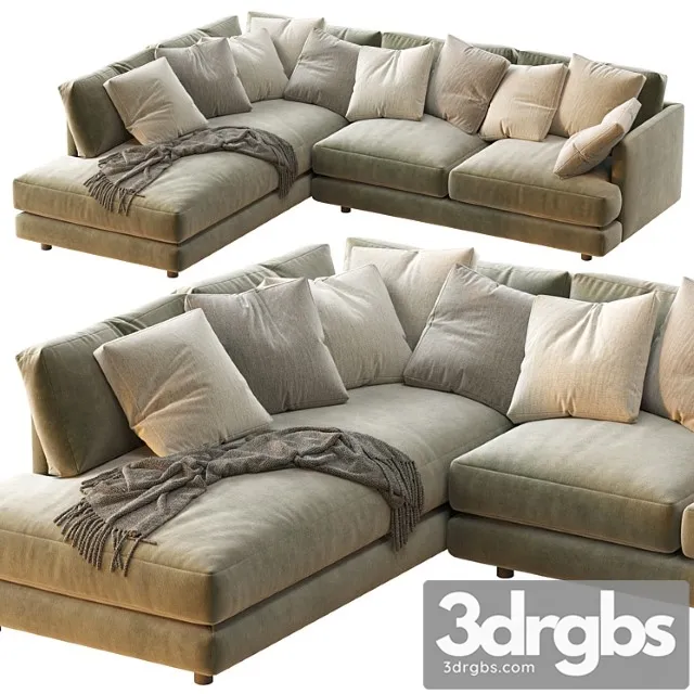 Haven 2 Piece Terminal Chaise Sectiona 3D Model Free