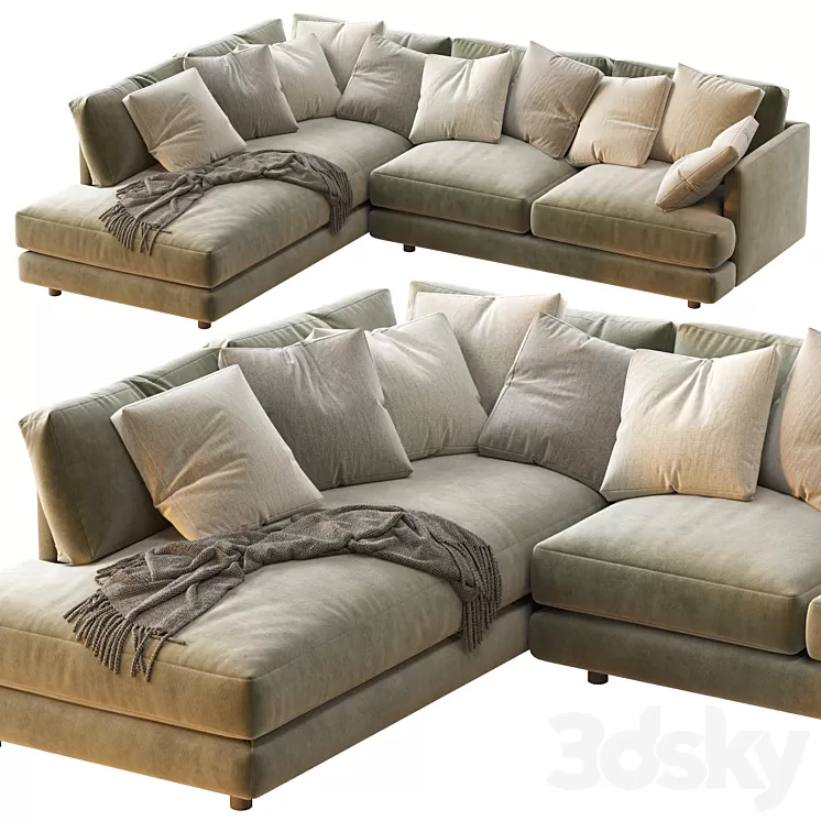 Haven 2-Piece Terminal Chaise Sectiona 3D Model