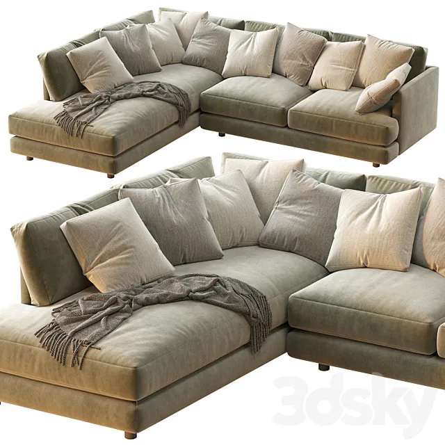 Haven 2-Piece Terminal Chaise Sectiona 3DModel