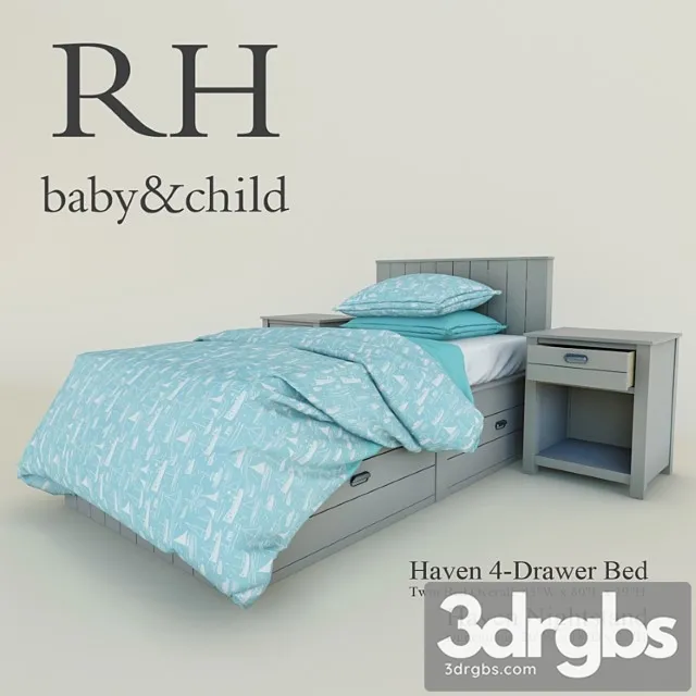 Haven 4 Drawer Bed 3D Model Free
