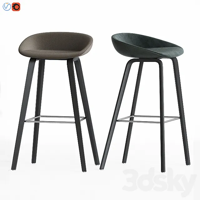 Hay Aas 32 Barstool 3D Model