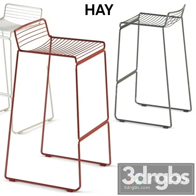 HAY Hee Bar Stool 3D Model Free