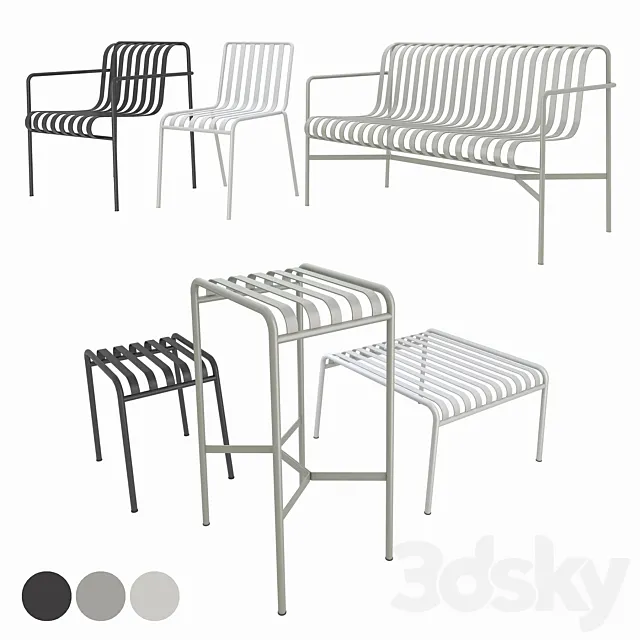 HAY Palissade Outdoor Furniture 3D Model