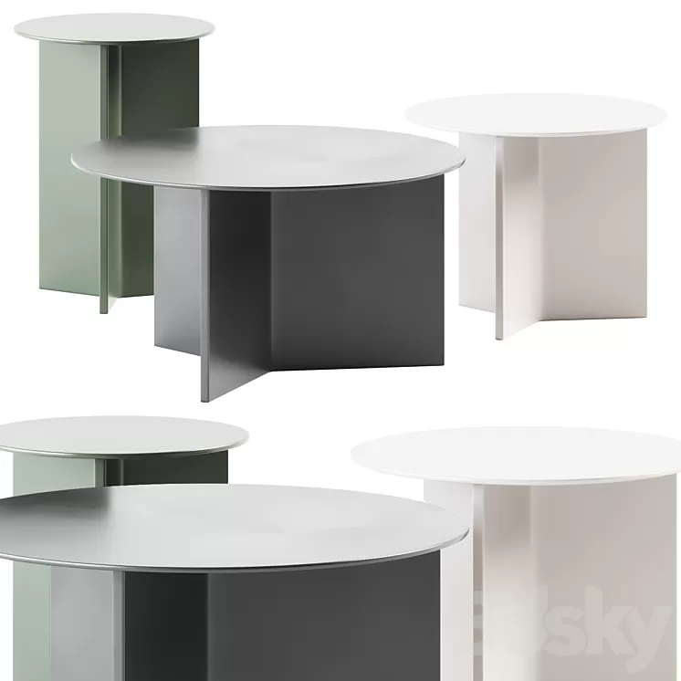 Hay Slit Coffee Tables set 3D Model Free