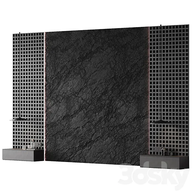 Headboard 003 | bedroom headboard | Wall composition 3D Model