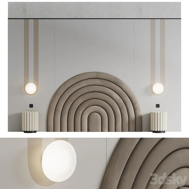 Headboard #15 with Solaris Pushbutton Switch by Meljac 3D Model