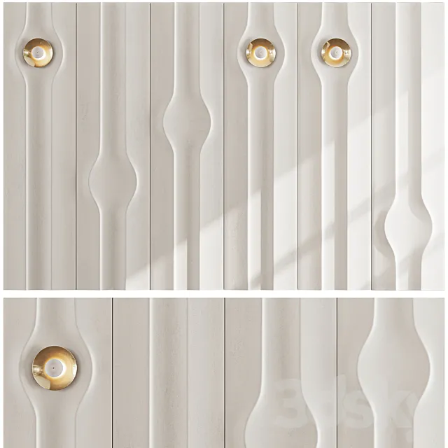 Headboard 3d Wall Panel set 05 3D Model