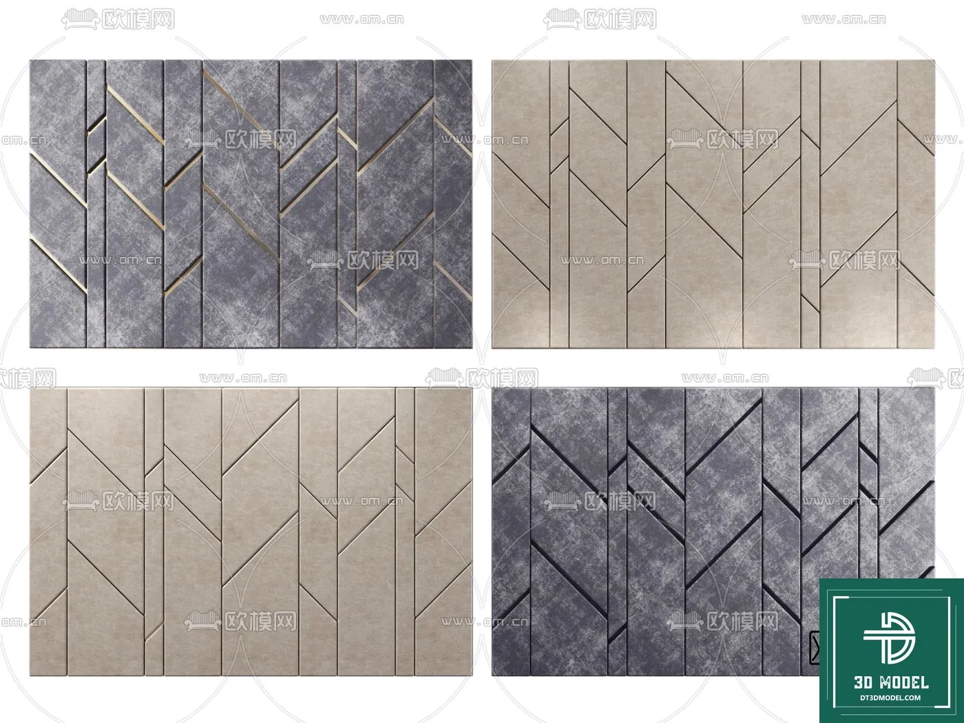 Headboard 3D Model for Bed - Interior 3D - 001