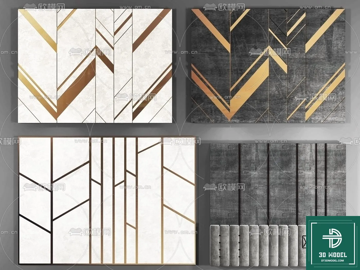 Headboard 3D Model for Bed - Interior 3D - 002