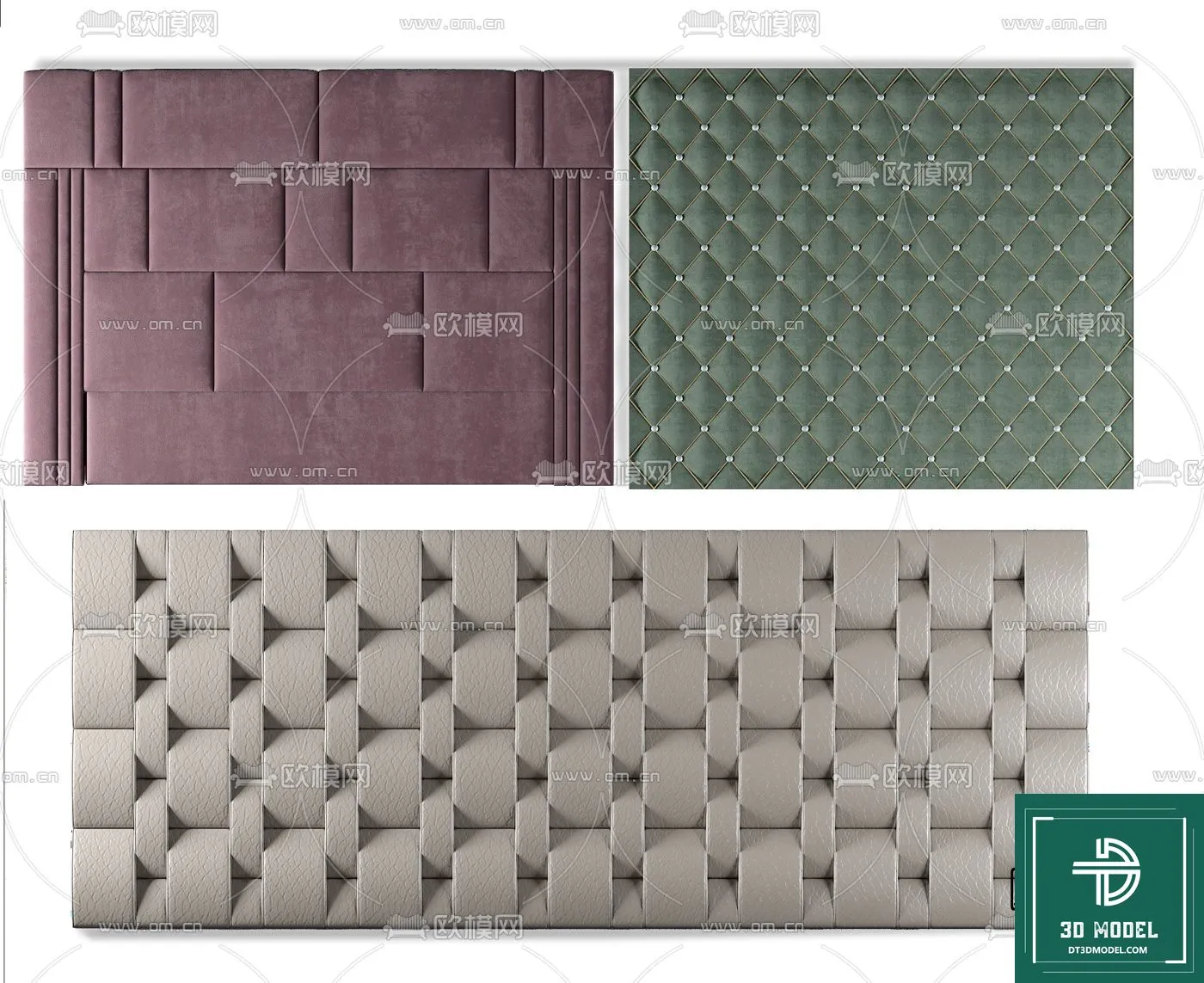 Headboard 3D Model for Bed - Interior 3D - 007